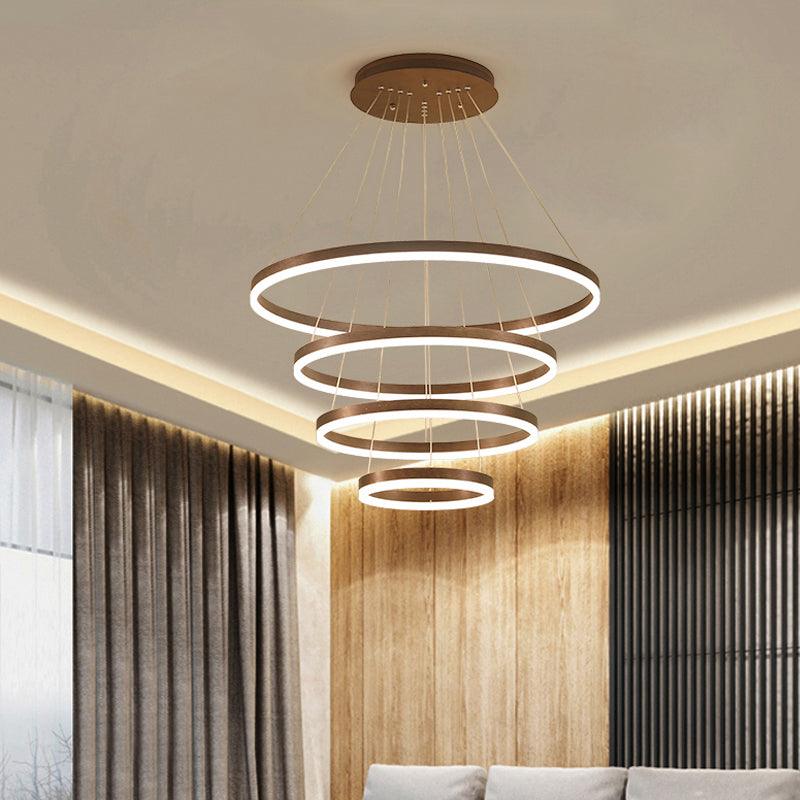 Acrylic Loop Shaped Chandelier Minimalist Elegant Coffee Light - Rebooters