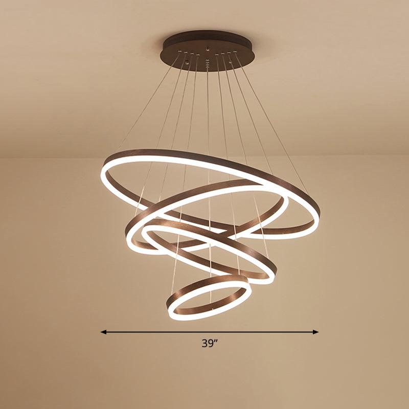 Acrylic Loop Shaped Chandelier Minimalist Elegant Coffee Light - Rebooters