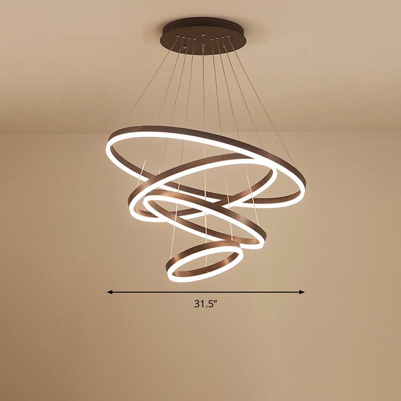 Acrylic Loop Shaped Chandelier Minimalist Elegant Coffee Light - Rebooters