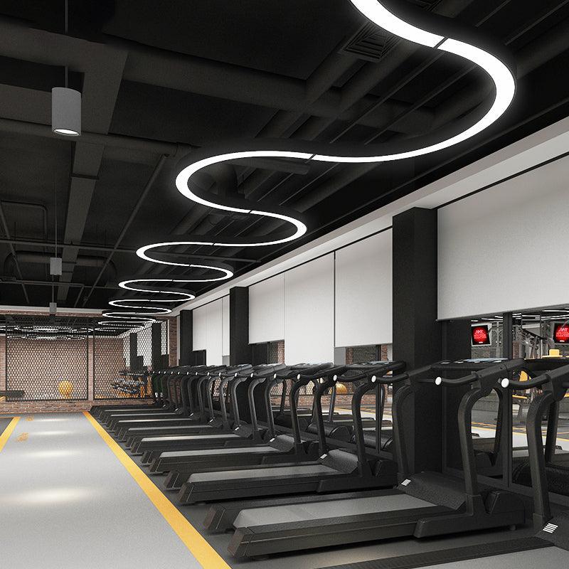 Black Arc LED Chandelier Light Simplicity for Gymnasium - Rebooters