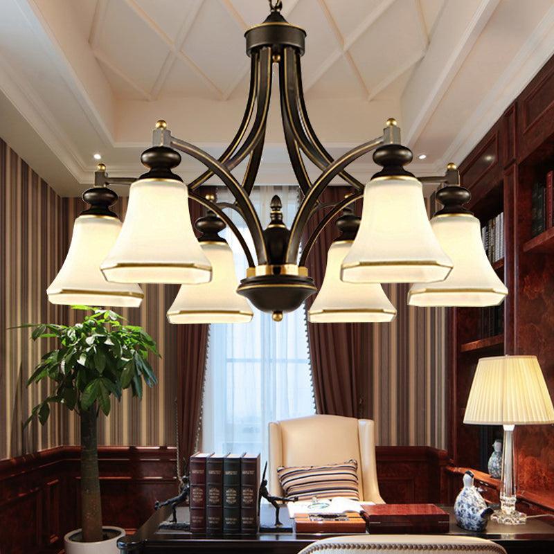 3/5/6 Lights Bell Shade Chandelier Antique Brass Fixture - Rebooters