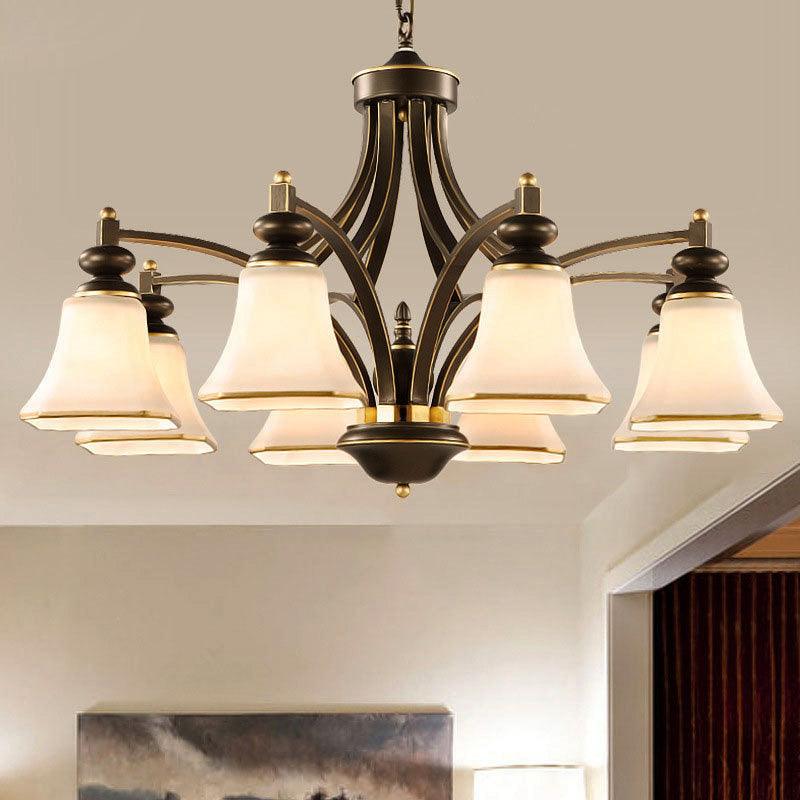 3/5/6 Lights Bell Shade Chandelier Antique Brass Fixture - Rebooters