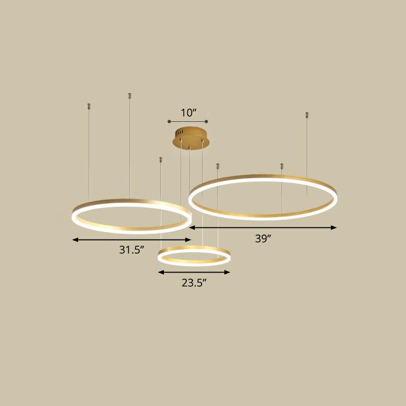 Aluminum Circular LED Pendant Lamp Simplicity Chandelier Light - Rebooters