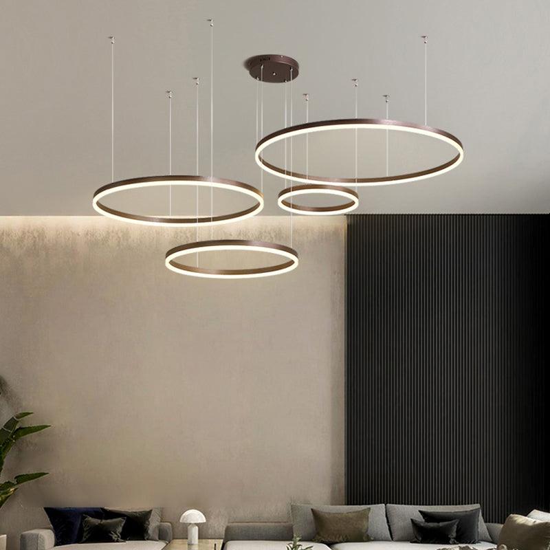 Aluminum Circular LED Pendant Lamp Simplicity Chandelier Light - Rebooters