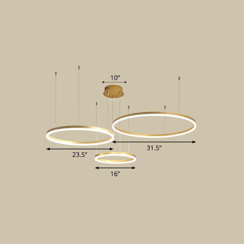 Aluminum Circular LED Pendant Lamp Simplicity Chandelier Light - Rebooters
