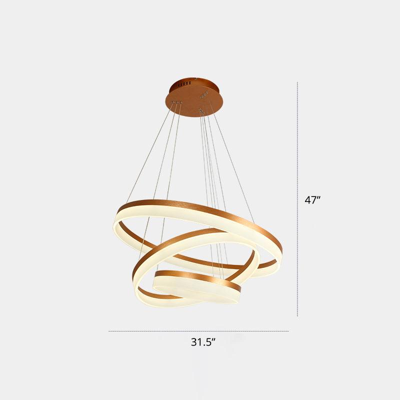 Acrylic Loop LED Ceiling Chandelier Gold Finish Dining Light - Rebooters