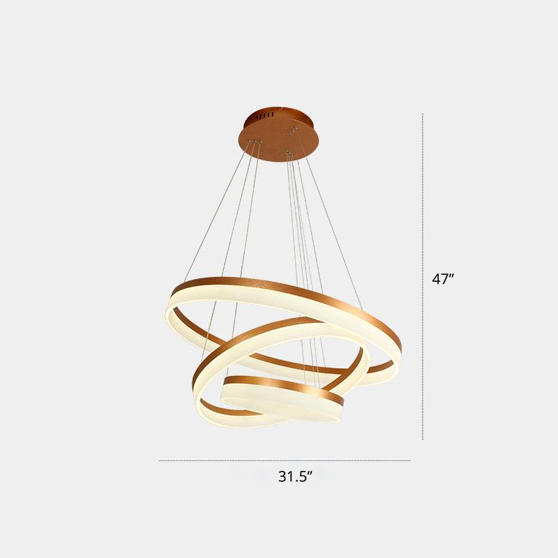 Acrylic Loop LED Ceiling Chandelier Gold Finish Dining Light - Rebooters