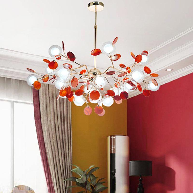 Artistic Leaf Suspension Lighting Agate Chandelier 33.5 Inch - Rebooters