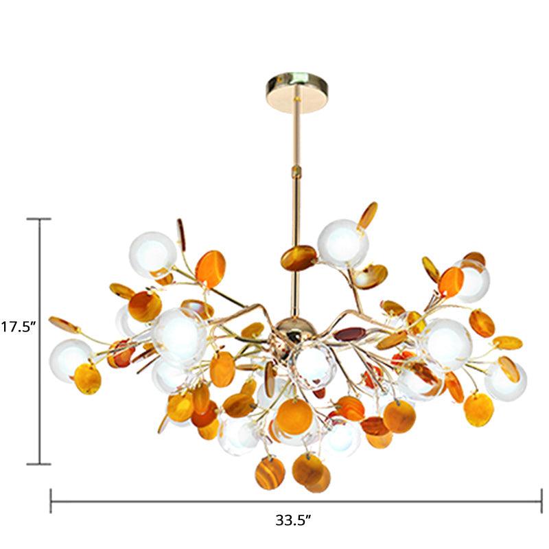 Artistic Leaf Suspension Lighting Agate Chandelier 33.5 Inch - Rebooters