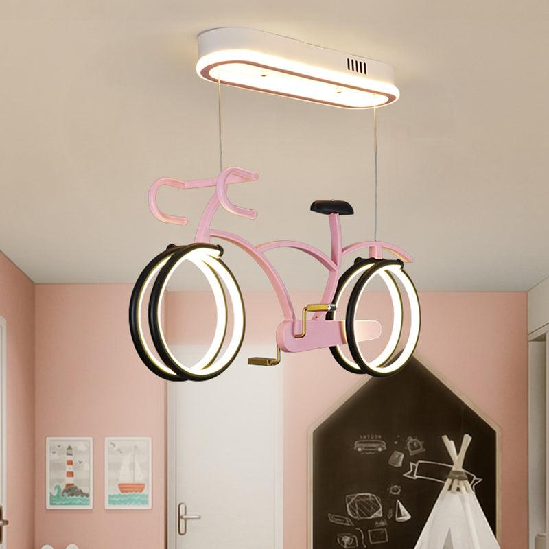 Bicycle LED Pendant Chandelier Creative Acrylic Childrens Bedroom - Rebooters