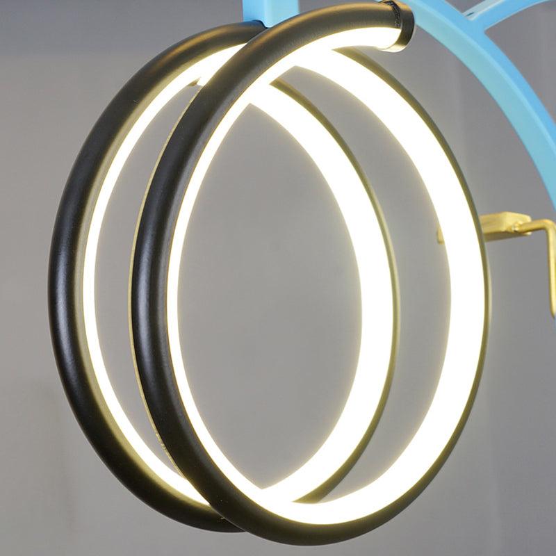 Bicycle LED Pendant Chandelier Creative Acrylic Childrens Bedroom - Rebooters