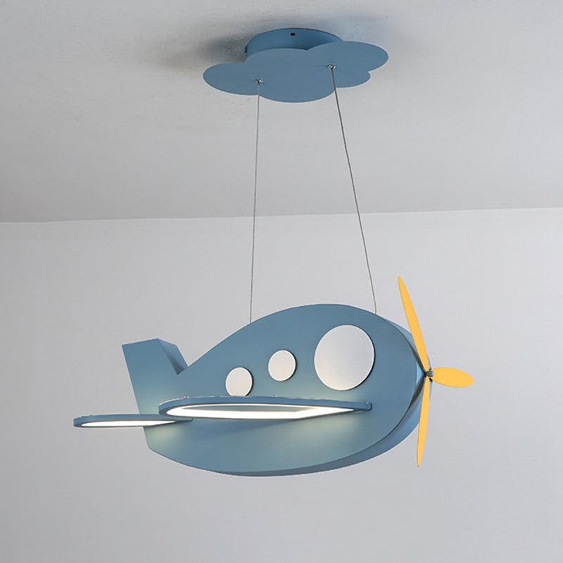 Airplane Shaped Baby Room Chandelier Metallic LED Cartoon Lamp - Rebooters