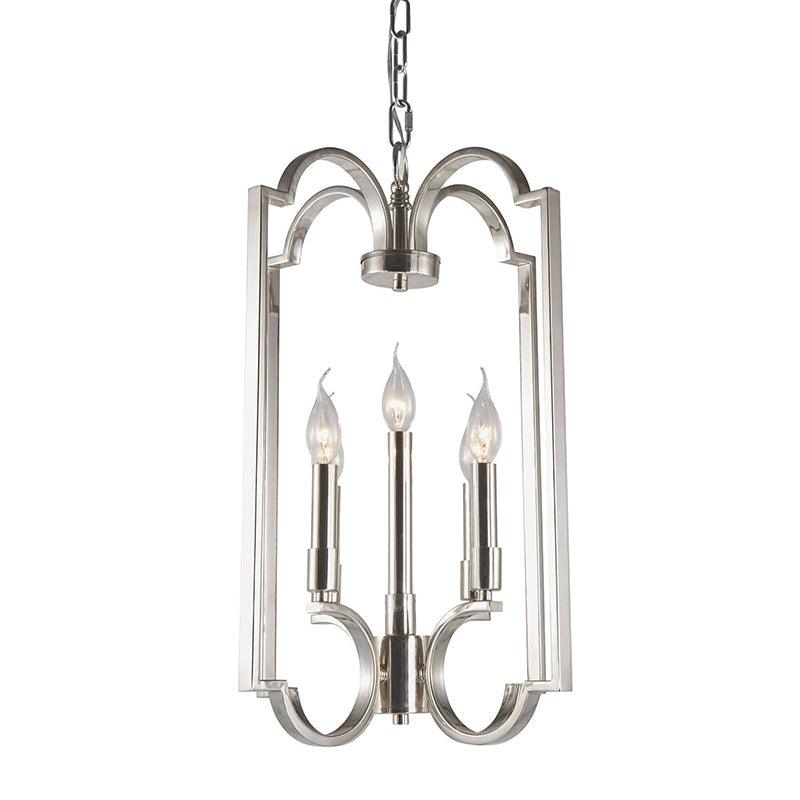 5 Lights Metal Pendant Chandelier Classic Silver Candle Fixture - Rebooters