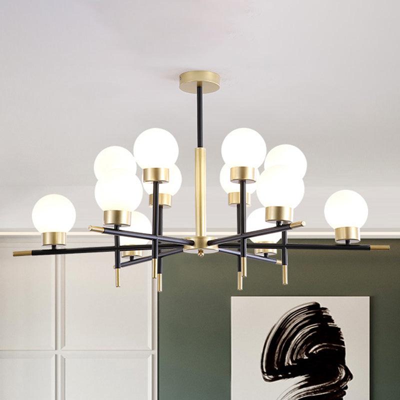 Contemporary Globe Shade Chandelier Multi-Head Metal Pendant Lamp - Rebooters