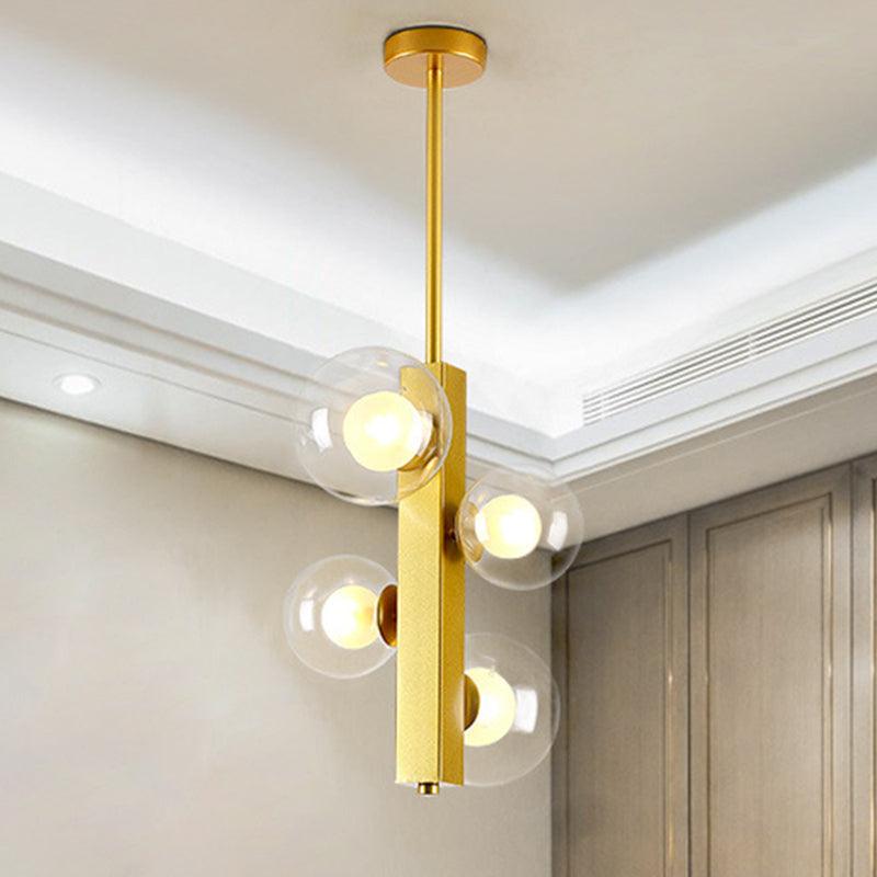 4/8 Lights Gold Linear Suspension Light Modern Chandelier - Rebooters
