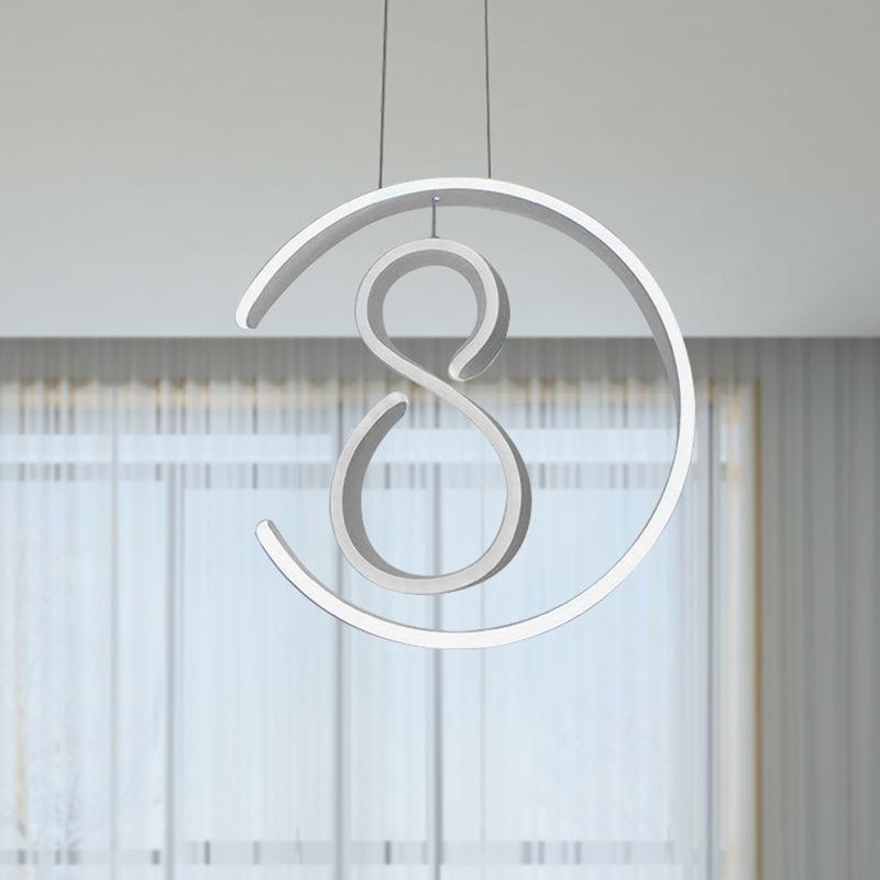 6/7/8-Shaped Drop Pendant Simple Acrylic White Chandelier - Rebooters