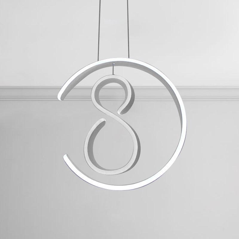 6/7/8-Shaped Drop Pendant Simple Acrylic White Chandelier - Rebooters