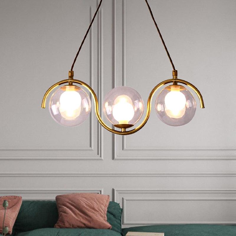 3/5/7 Lights Living Room Chandelier with Ball Clear Glass Shade - Rebooters