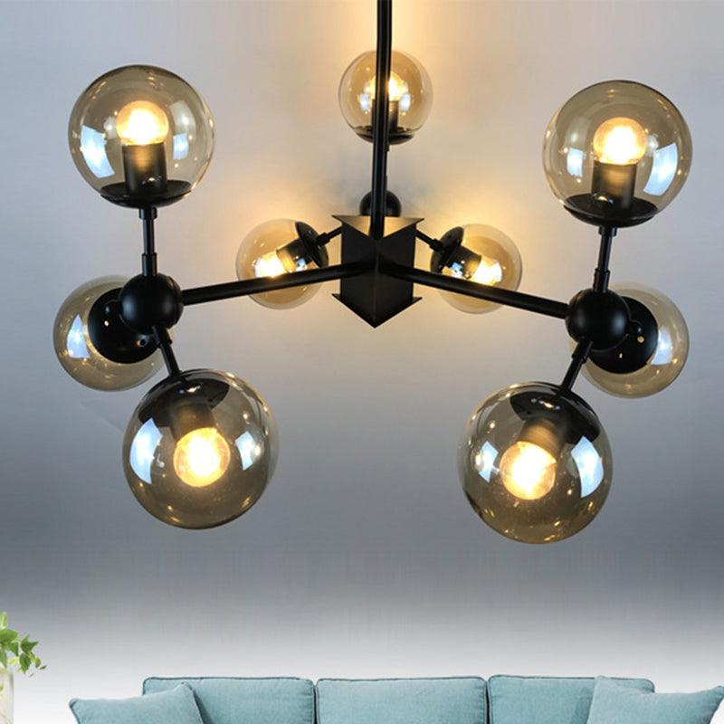 9 Lights Chandelier Lighting Nordic Black Hanging Light - Rebooters