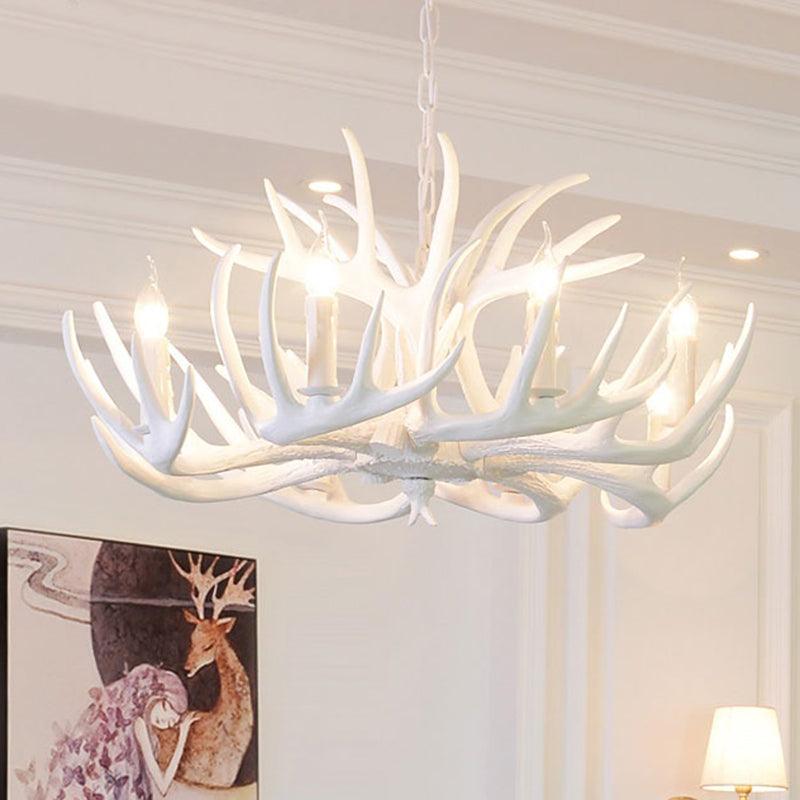 Artificial Antler Chandelier Rustic Resin Hanging Light - Rebooters
