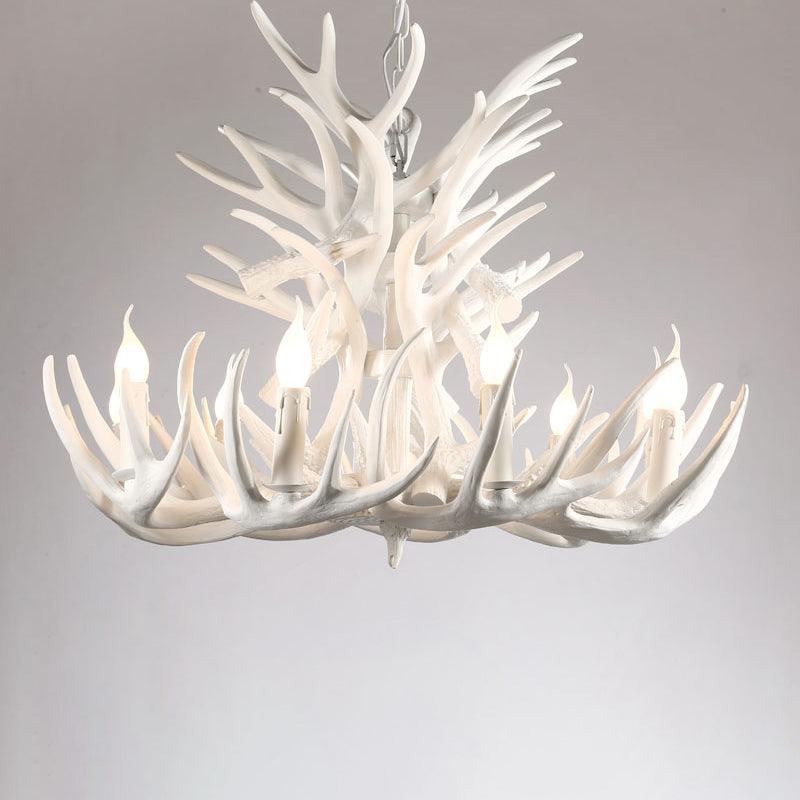 Artificial Antler Chandelier Rustic Resin Hanging Light - Rebooters