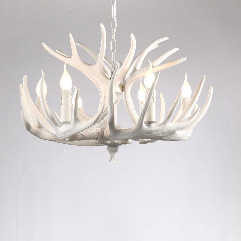 Artificial Antler Chandelier Rustic Resin Hanging Light - Rebooters