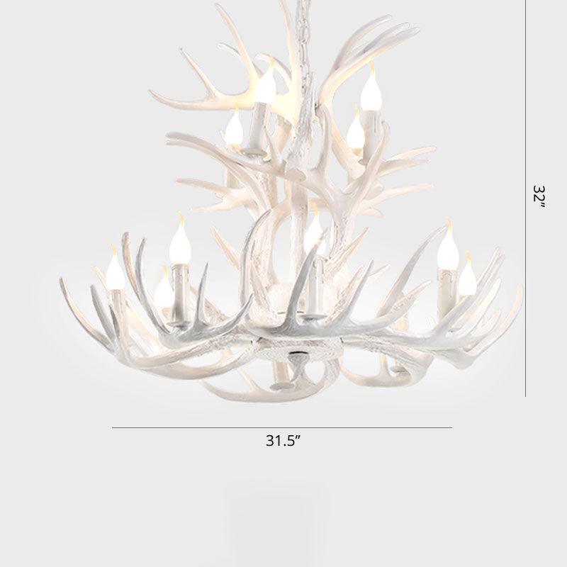 Artificial Antler Chandelier Rustic Resin Hanging Light - Rebooters