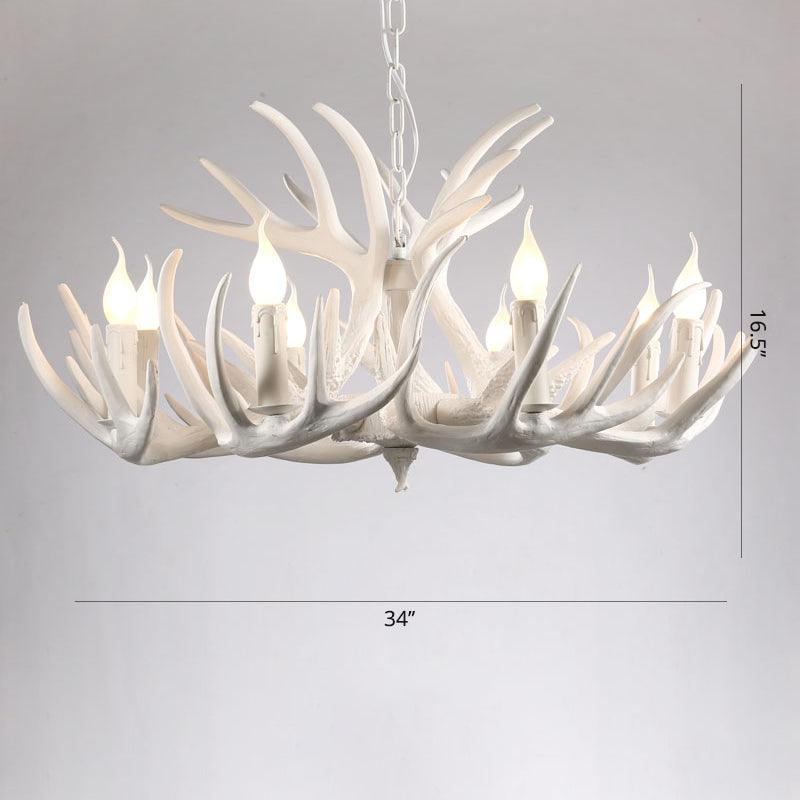 Artificial Antler Chandelier Rustic Resin Hanging Light - Rebooters