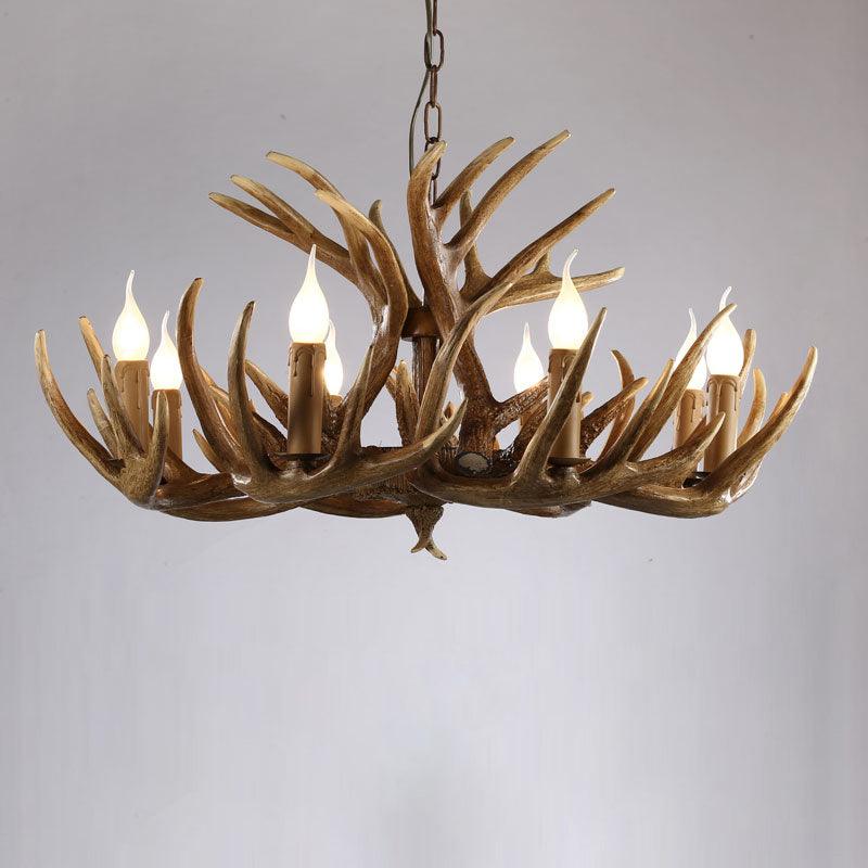 Artificial Antler Chandelier Rustic Resin Hanging Light - Rebooters