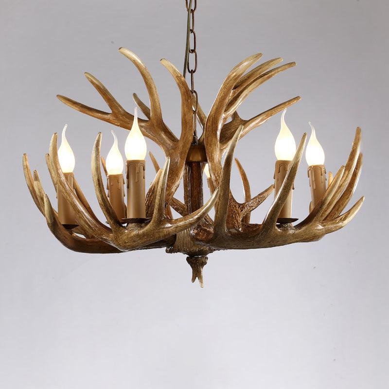 Artificial Antler Chandelier Rustic Resin Hanging Light - Rebooters