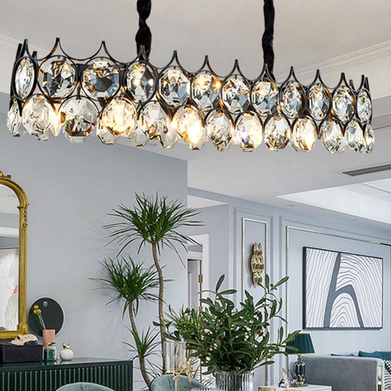 Beveled Cut Crystal Bead Hanging Lamp Postmodern Chandelier - Rebooters