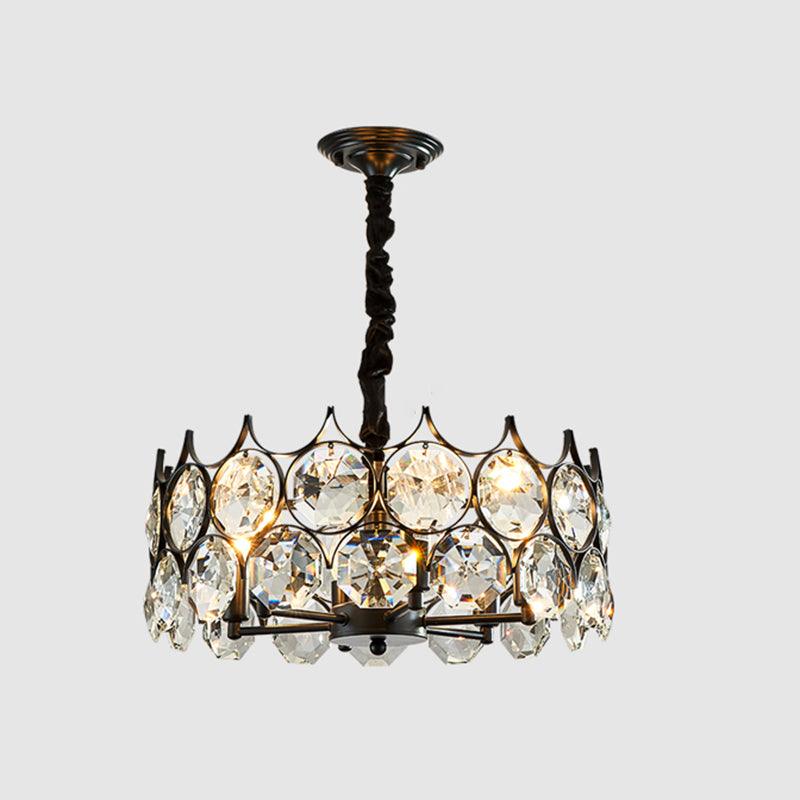 Beveled Cut Crystal Bead Hanging Lamp Postmodern Chandelier - Rebooters