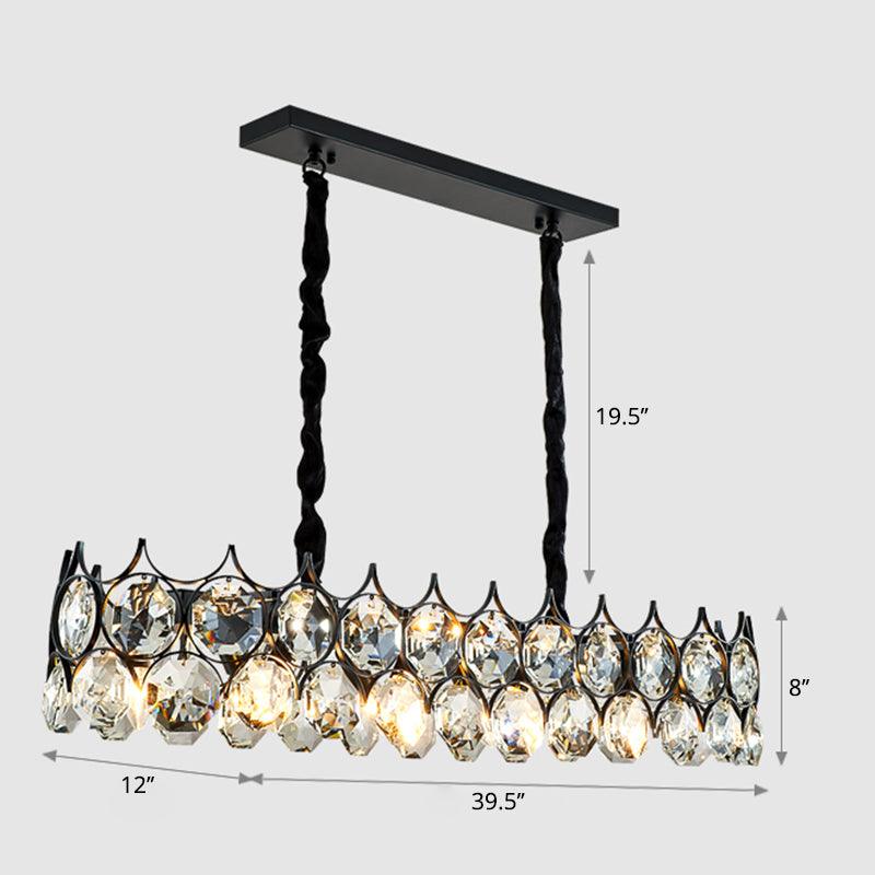 Beveled Cut Crystal Bead Hanging Lamp Postmodern Chandelier - Rebooters