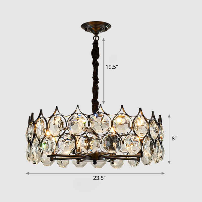 Beveled Cut Crystal Bead Hanging Lamp Postmodern Chandelier - Rebooters