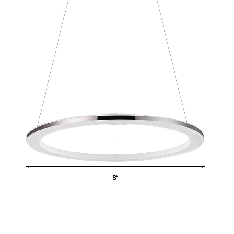 Acrylic Round Ceiling Pendant Contemporary LED Silver Chandelier - Rebooters