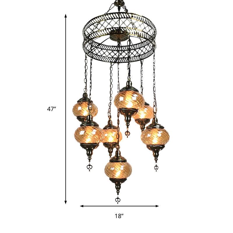 3/5/7 Bulbs Coffee House Hanging Chandelier Retro Bronze Ceiling Pendant Light - Rebooters