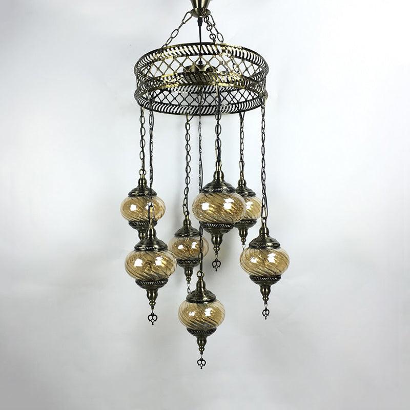 3/5/7 Bulbs Coffee House Hanging Chandelier Retro Bronze Ceiling Pendant Light - Rebooters