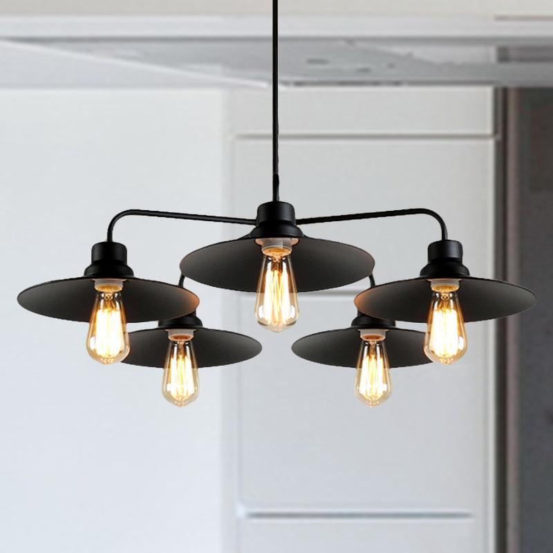 Black 3/5 Lights Chandelier Lighting Vintage Industrial Pendant Light - Rebooters