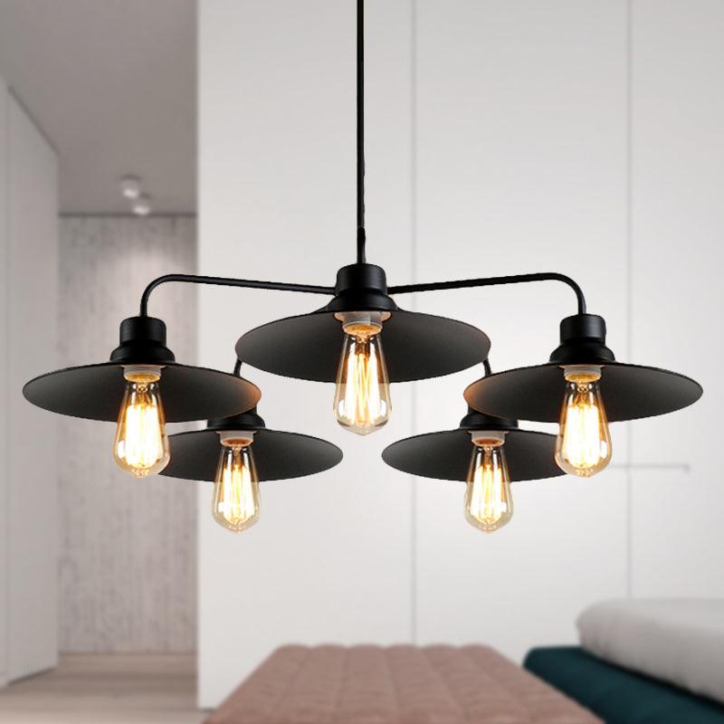 Black 3/5 Lights Chandelier Lighting Vintage Industrial Pendant Light - Rebooters
