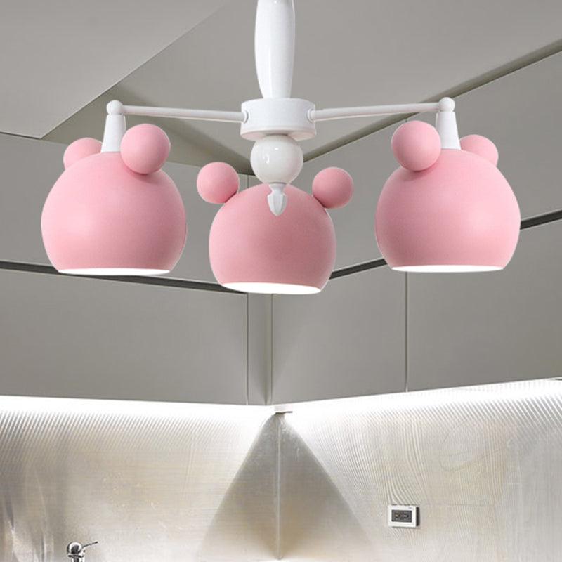 Macaron Stylish Suspension Light Bear Shade Metal Hanging Light - Rebooters