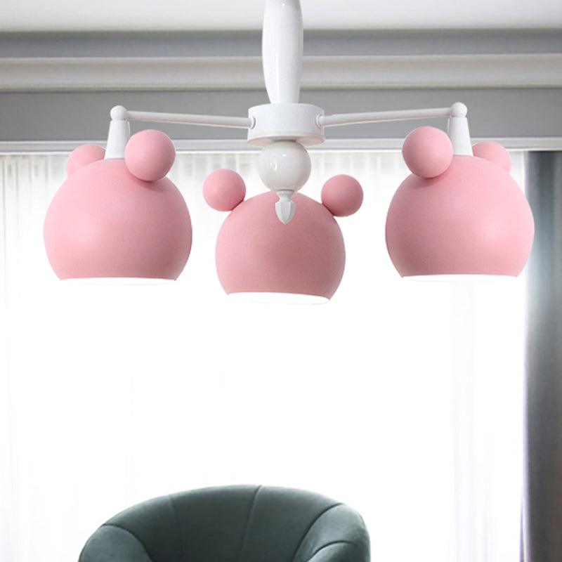 Macaron Stylish Suspension Light Bear Shade Metal Hanging Light - Rebooters