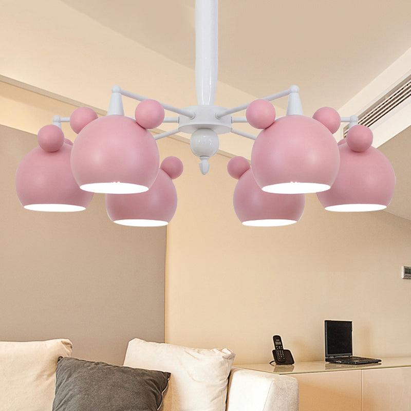Macaron Stylish Suspension Light Bear Shade Metal Hanging Light - Rebooters