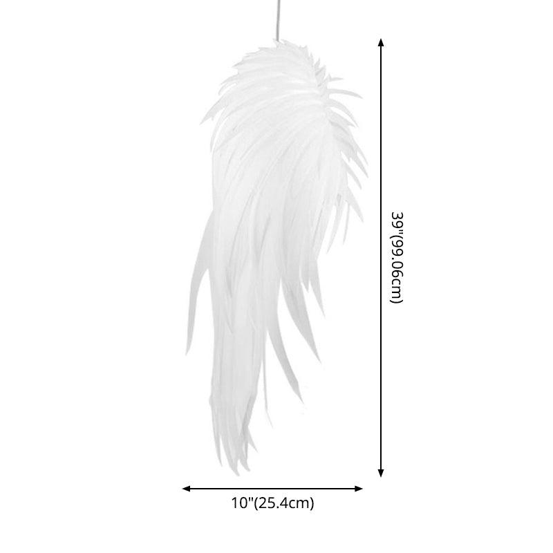 Angel Wing Feather Pendant Lighting Minimalist Plastic White Lamp - Rebooters