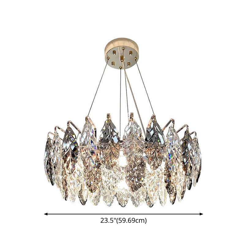 Drum Pendant Ceiling Light Modernist Smoke Grey Crystal Lamp - Rebooters