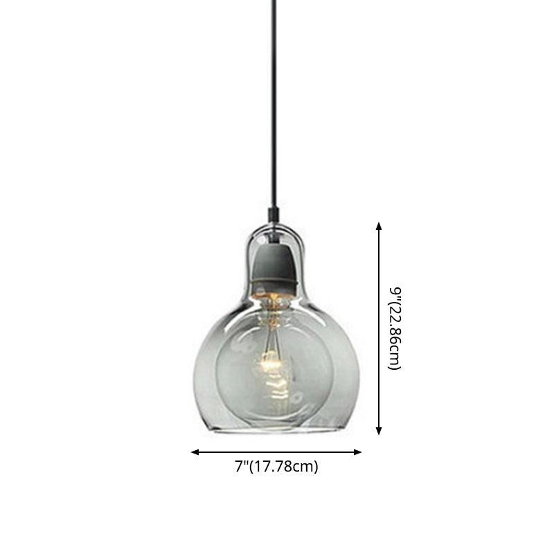 1 Light Pendant Lighting Fixtures Contemporary Gourd Glass - Rebooters