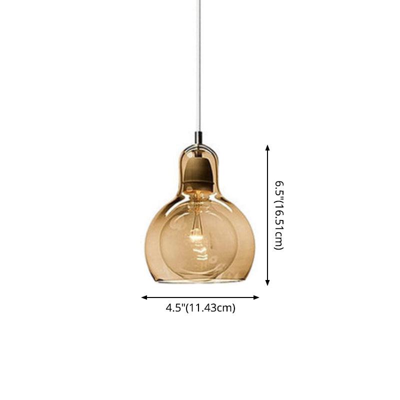 1 Light Pendant Lighting Fixtures Contemporary Gourd Glass - Rebooters