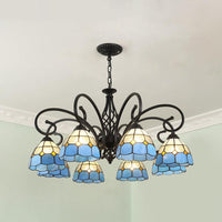 Stained Glass Tiffany Chandelier Light Living Room Ceiling Hanging Light - Rebooters
