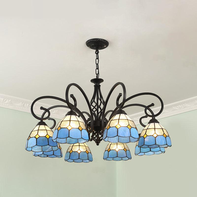 Stained Glass Tiffany Chandelier Light Living Room Ceiling Hanging Light - Rebooters