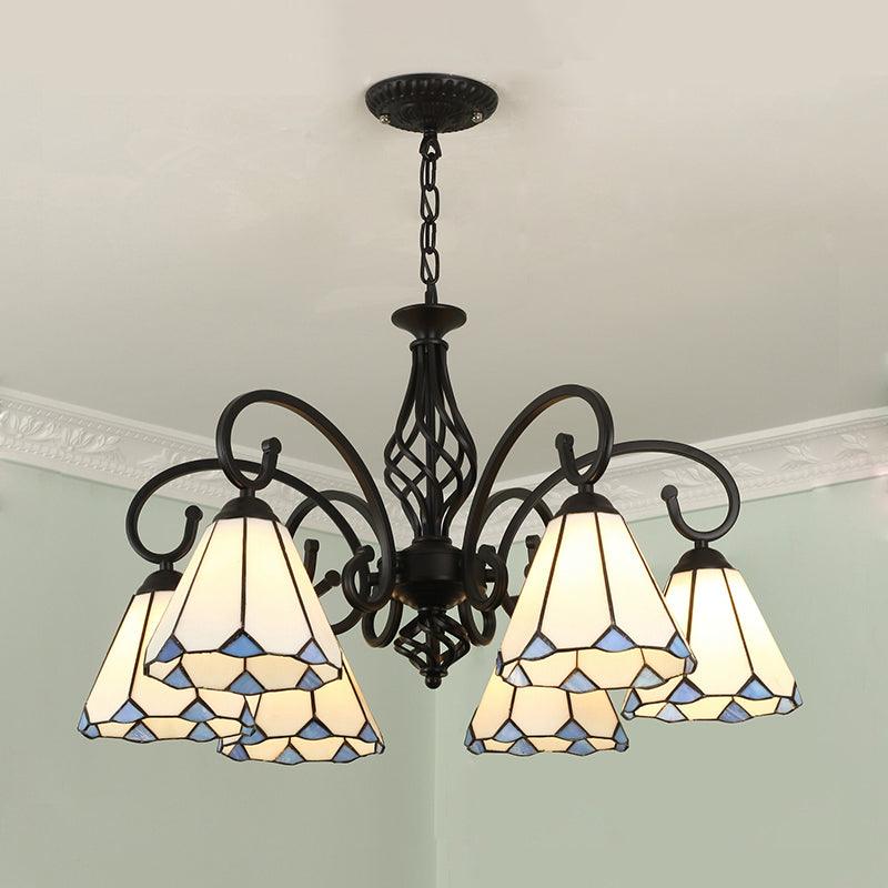 Stained Glass Tiffany Chandelier Light Living Room Ceiling Hanging Light - Rebooters