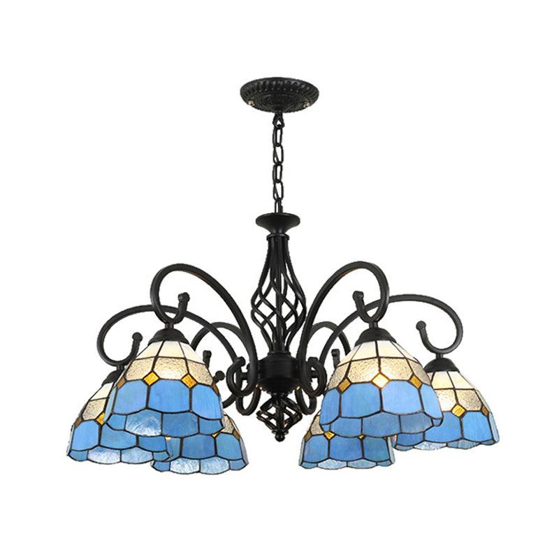 Stained Glass Tiffany Chandelier Light Living Room Ceiling Hanging Light - Rebooters